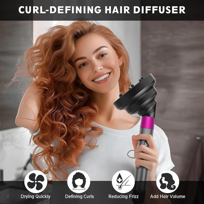 KingKam Upgraded Diffuser Attachment for Dyson Airwrap Styler, Collapsible Travel Hair Diffuser Attachments for Airwrap, Converts for Dyson Air wrap to Hair Dryer, Foldable and Portable - Black - Image 3